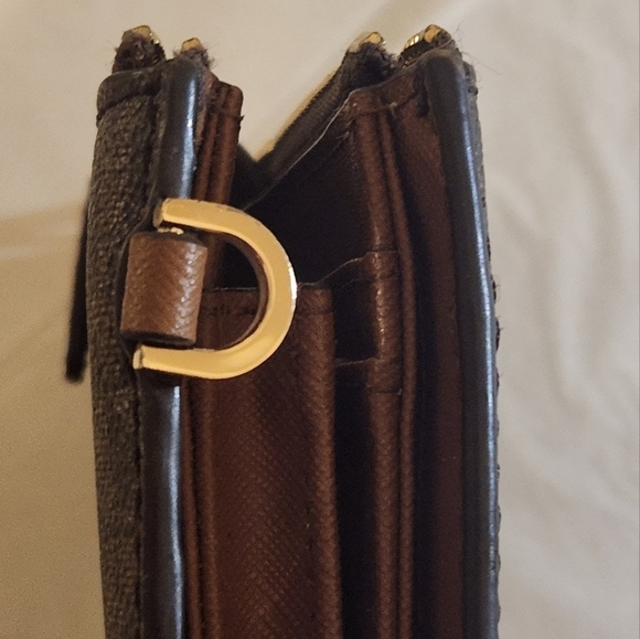 MICHAEL KORS Jet Set Travel MK Signature Double Zip Wristlet Wallet brown - Picture 14 of 15